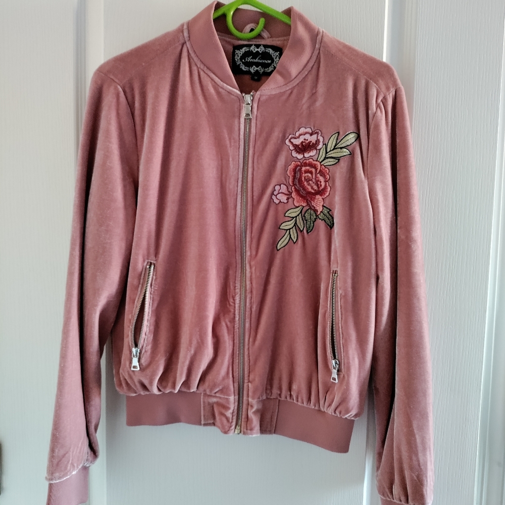 Velvet Rose Croquet bomber jacket